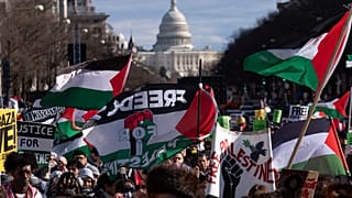 مظاهرات من أمام مبنى الكابيتول الأمريكي دعما لغزة، السبت 13 يناير 2024.