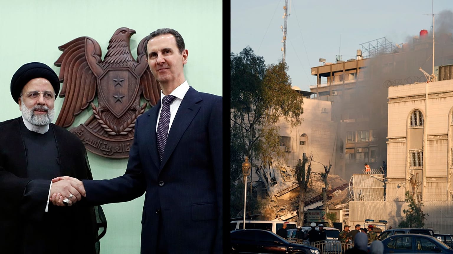 Ebrahim Raiszi iráni és Bassár el-Aszad szíriai elnök - Damaszkusz, 2023 május 3.