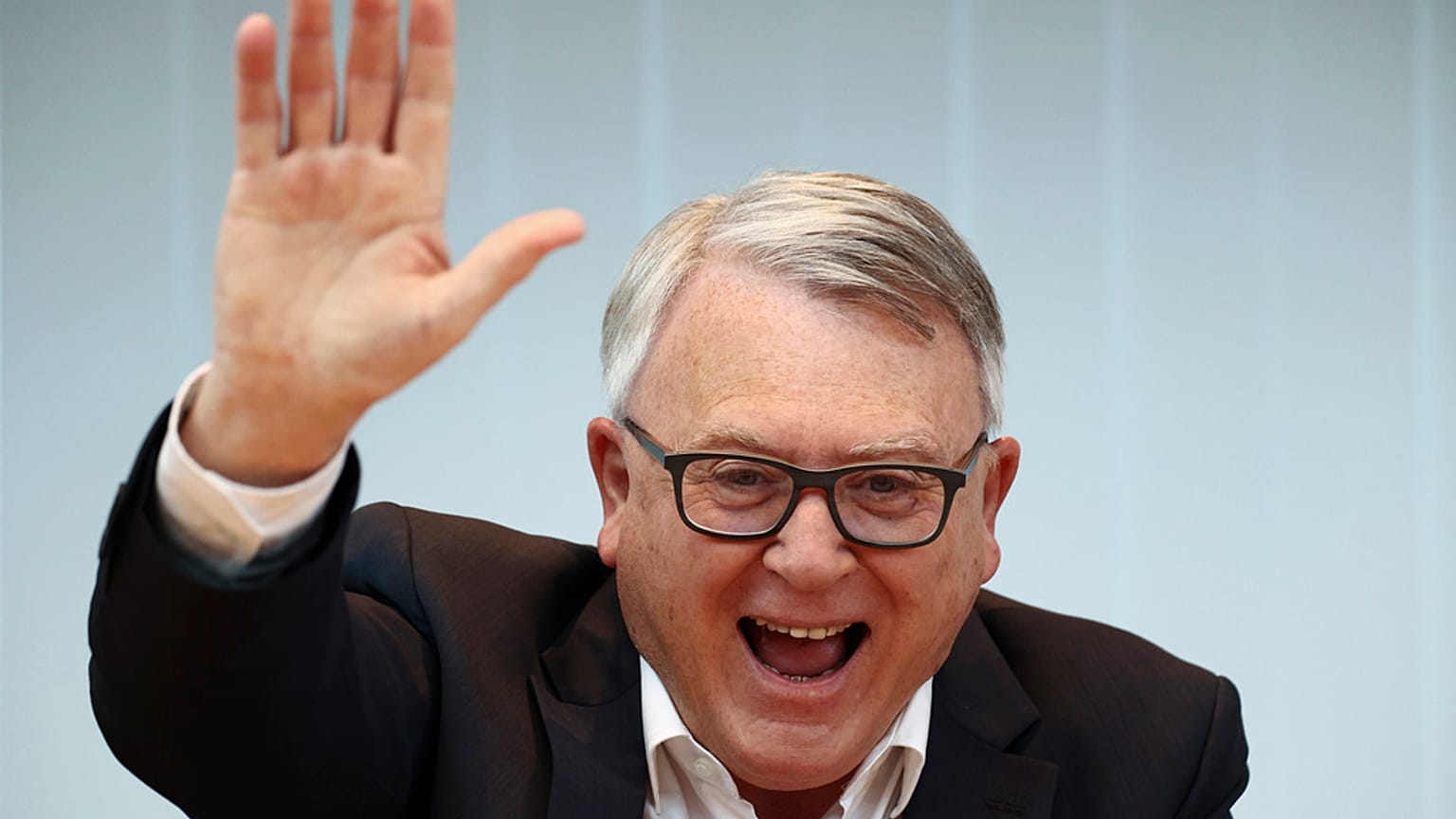 Party of European Socialists (PES) lead candidate for the upcoming European Union elections Nicolas Schmit attends a German Social Democratic Party (SPD) leadership meeting.
