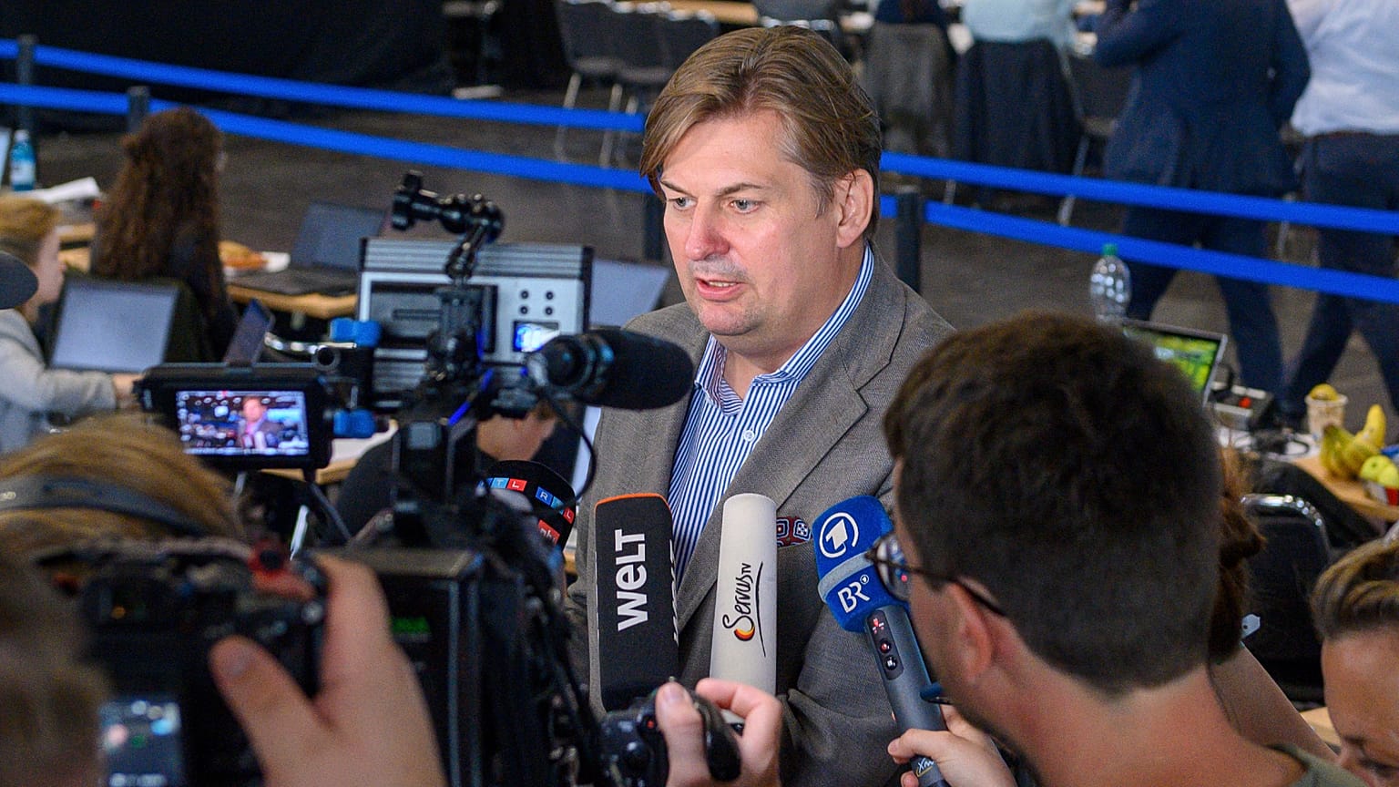 Maximilian Krah, le principal candidat de l'AfD pour les élections européennes, à Magdebourg, en Allemagne, le dimanche 6 août 2023.