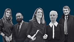 Von links nach rechts: Eva Kaili, József Szájer, Roberta Metsola, Yulia Navalnaya und David Sassoli.