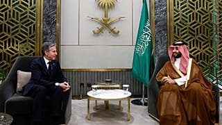 وزير الخارجية الأمريكي أنتوني بلينكن يلتقي ولي العهد السعودي الأمير محمد بن سلمان في جدة، المملكة العربية السعودية، الأربعاء، 20 مارس، 2024. 