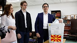 Stevo Pendarovski, incumbent President and a presidential candidate