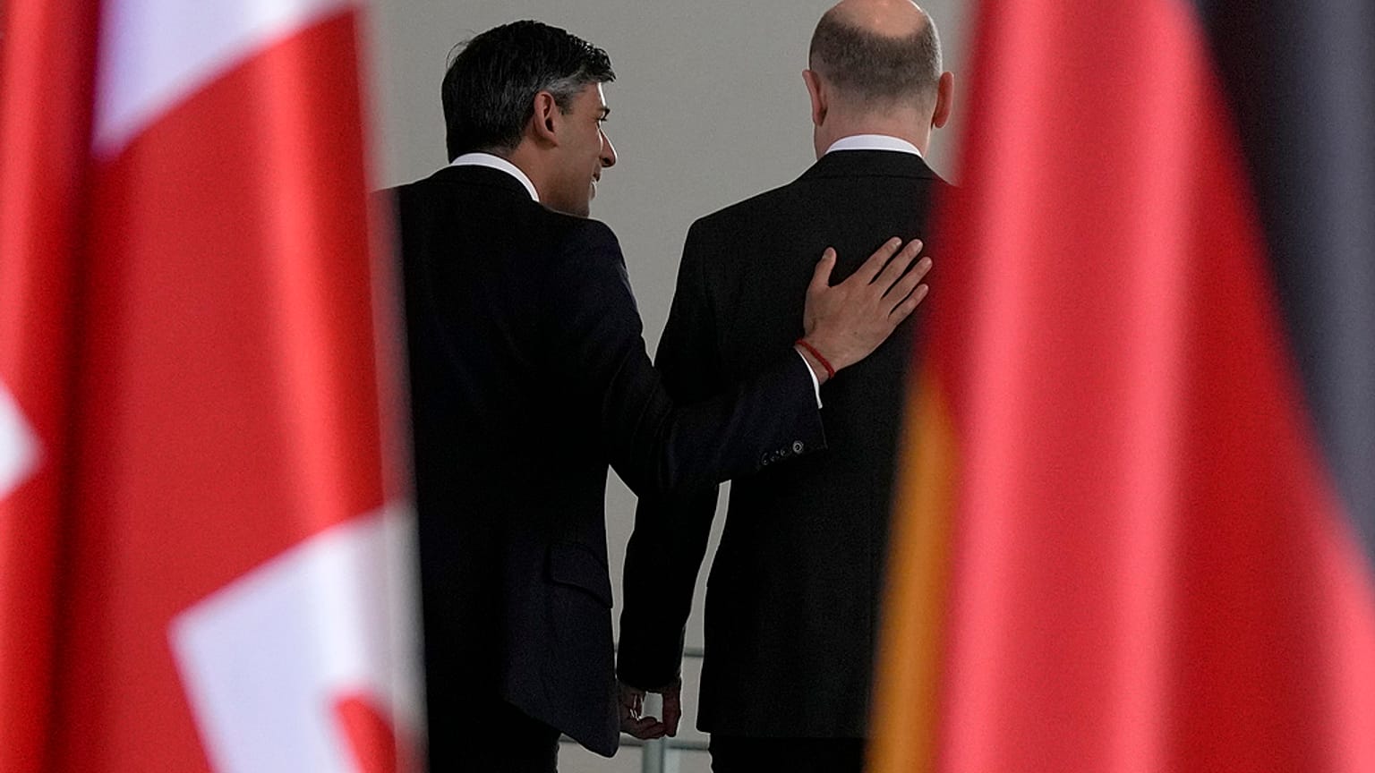 Der britische Premier Sunak zu Besuch bei dem deutschen Kanzler Scholz in Berlin.