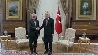 Alman Cumhurbaşkanı Steinmeier, Cumhurbaşkanlığı Külliyesinde Erdoğan ile görüştü
