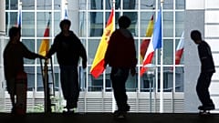 Un grupo de jóvenes en Bruselas durante las últimas elecciones belgas. 