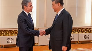 Il segretario di Stato statunitense Antony Blinken con il presidente cinese Xi Jinping a Pechino, Cina, 26 aprile 2024