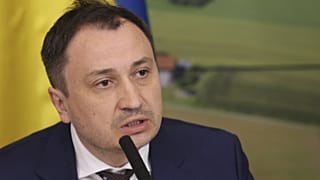 Mykola Solskyi attends a press conference in Warsaw, Poland, Monday 16, 2022.
