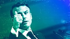 French President Emmanuel Macron delivers a speech on Europe in the amphitheater of the Sorbonne University, April 2024
