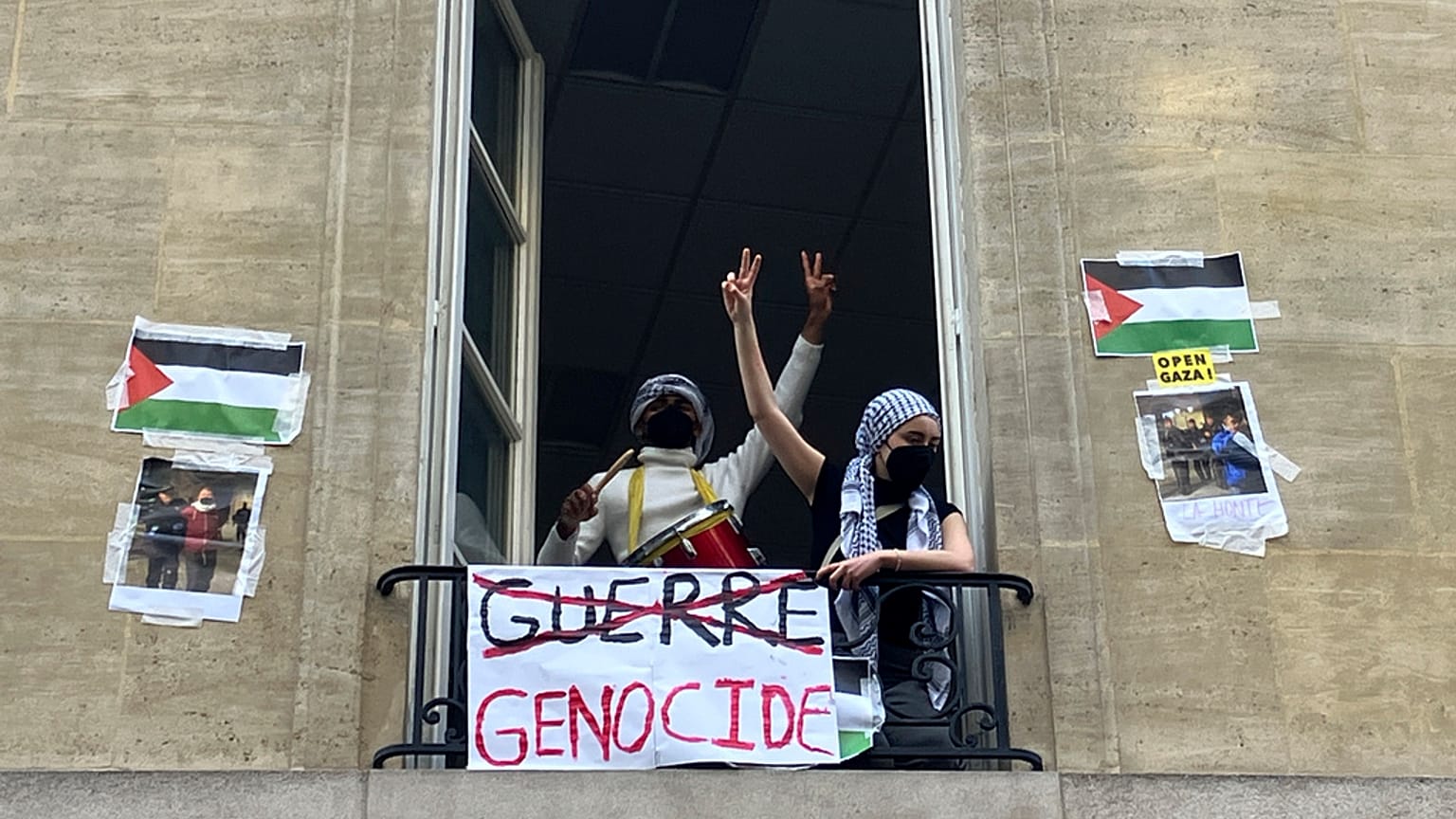 Pro-palästinensischer Protest an der Pariser Sciences Po. 26. April 2024