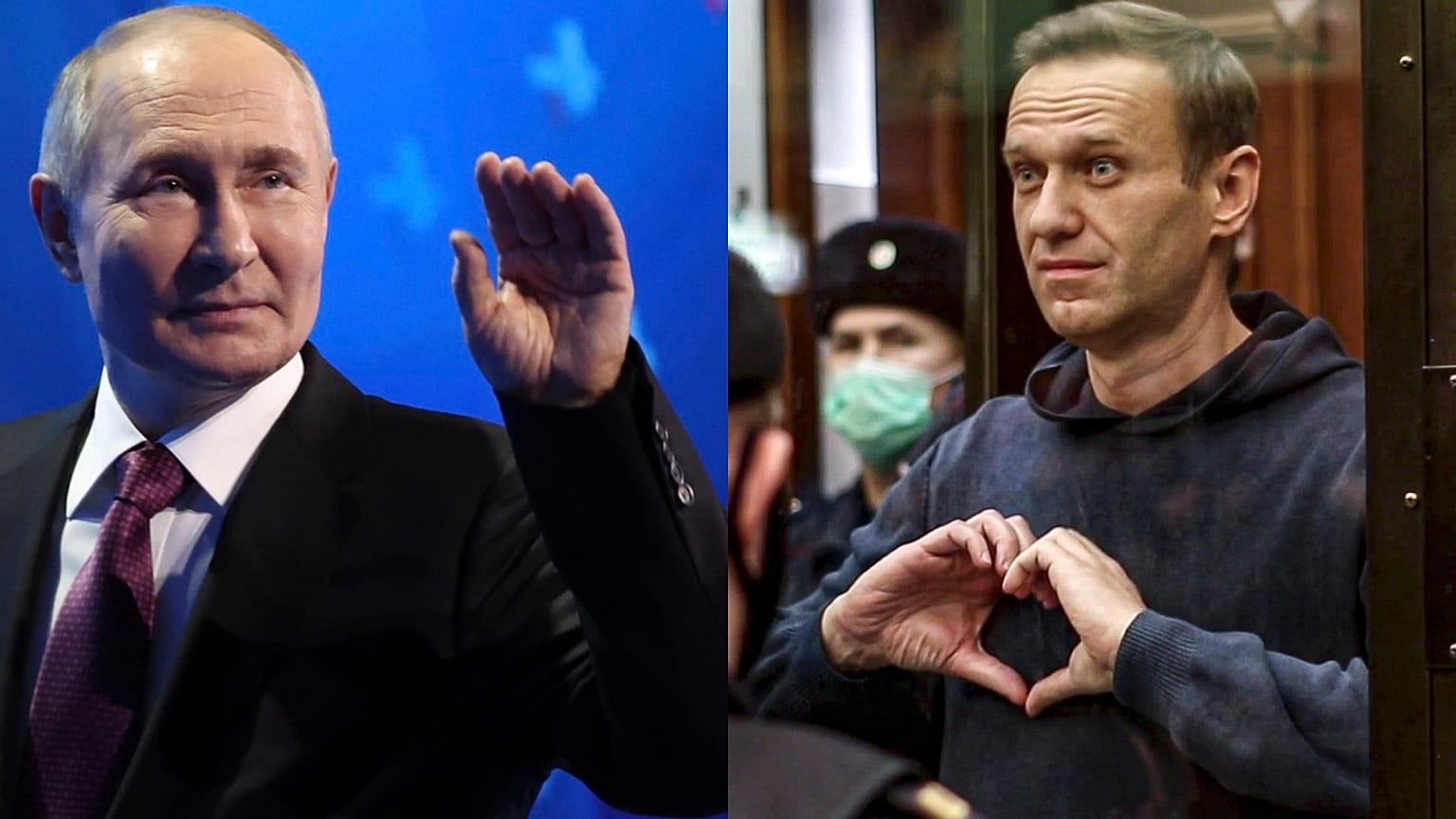Rusya Devlet Başkanı Vladimir Putin (sol), Rus muhalif lider Aleksey Navalny 