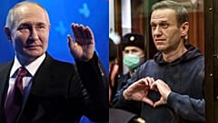 Rusya Devlet Başkanı Vladimir Putin (sol), Rus muhalif lider Aleksey Navalny 
