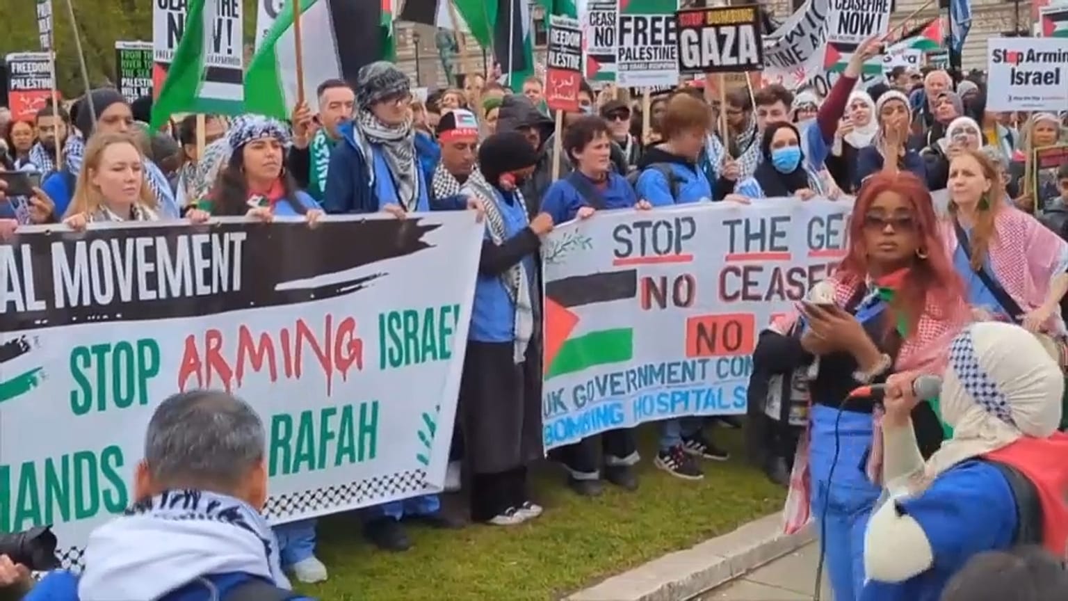 المظاهرات الداعمة للفلسطينيين في لندن