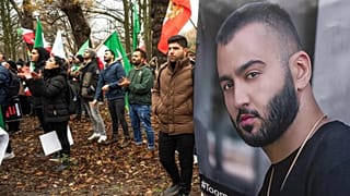 Iranian rapper Toomaj Salehi sentenced to death - pictured here: Protesters in support of Salehi in The Hague, Netherlands.