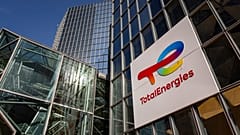 The logo of TotalEnergies is seen at the company's headquarters skyscraper in the La Defense business district in Courbevoie near Paris, France, Wednesday, March 1, 2023.