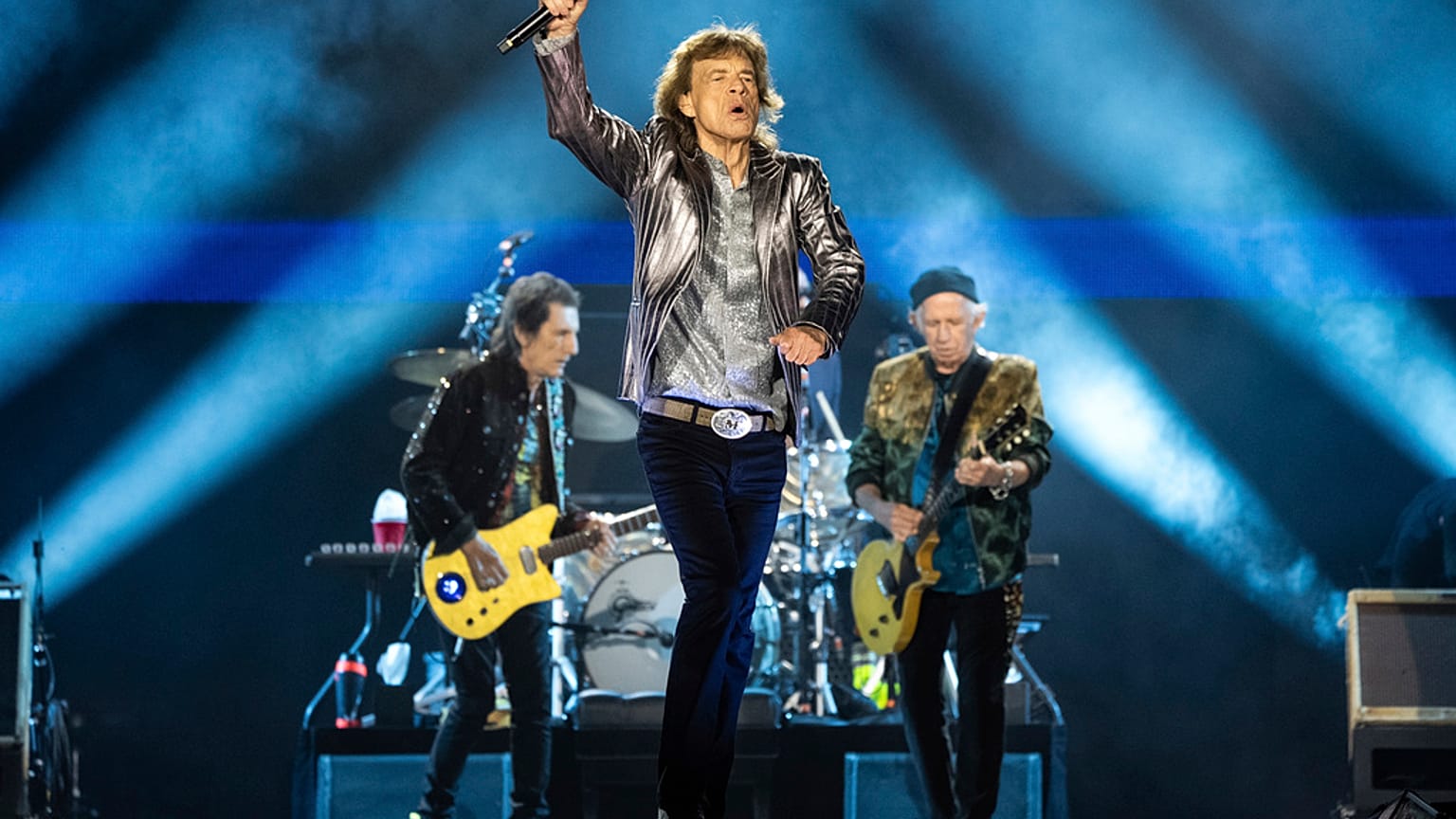Mick Jagger of The Rolling Stones performs during the first night of the U.S. leg of their tour on Sunday, April 28, 2024, in Houston. (Photo by Amy Harris/Invision/AP)