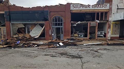 Buildings torn down in aftermath