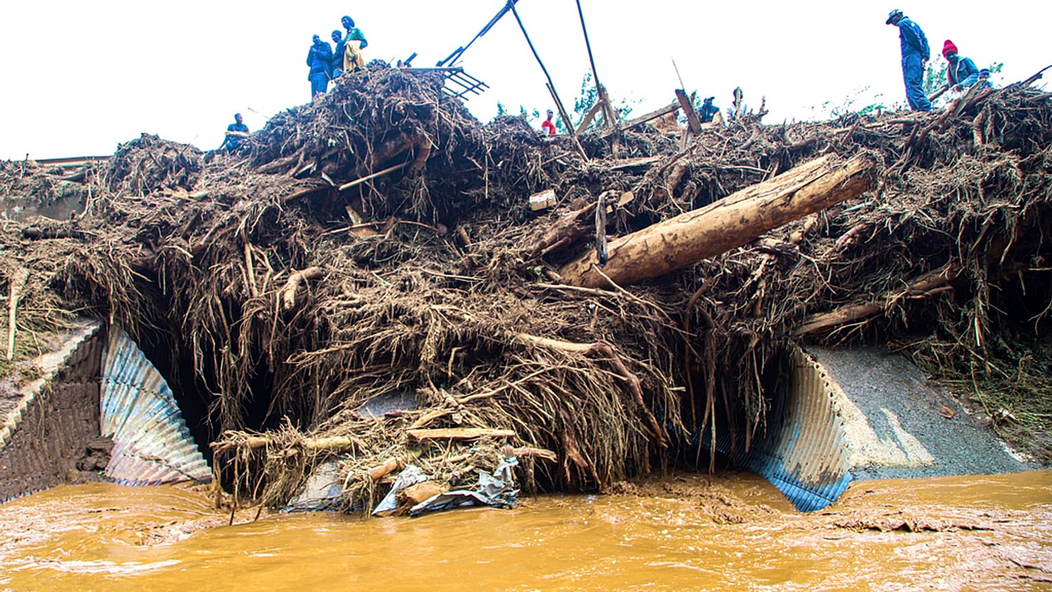 Inundaciones en el condado de Nakuru, en Kenia, el lunes 29 de abril.