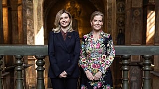 Zsófia edinburgh-i hercegné Olena Zelenszkával a kijevi Szent Zsófia katedrálisban 