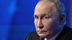 Russian President Vladimir Putin attends the annual congress of the Russian Union of Industrialists and Entrepreneurs in Moscow, Russia, Thursday, April 25, 2024. 