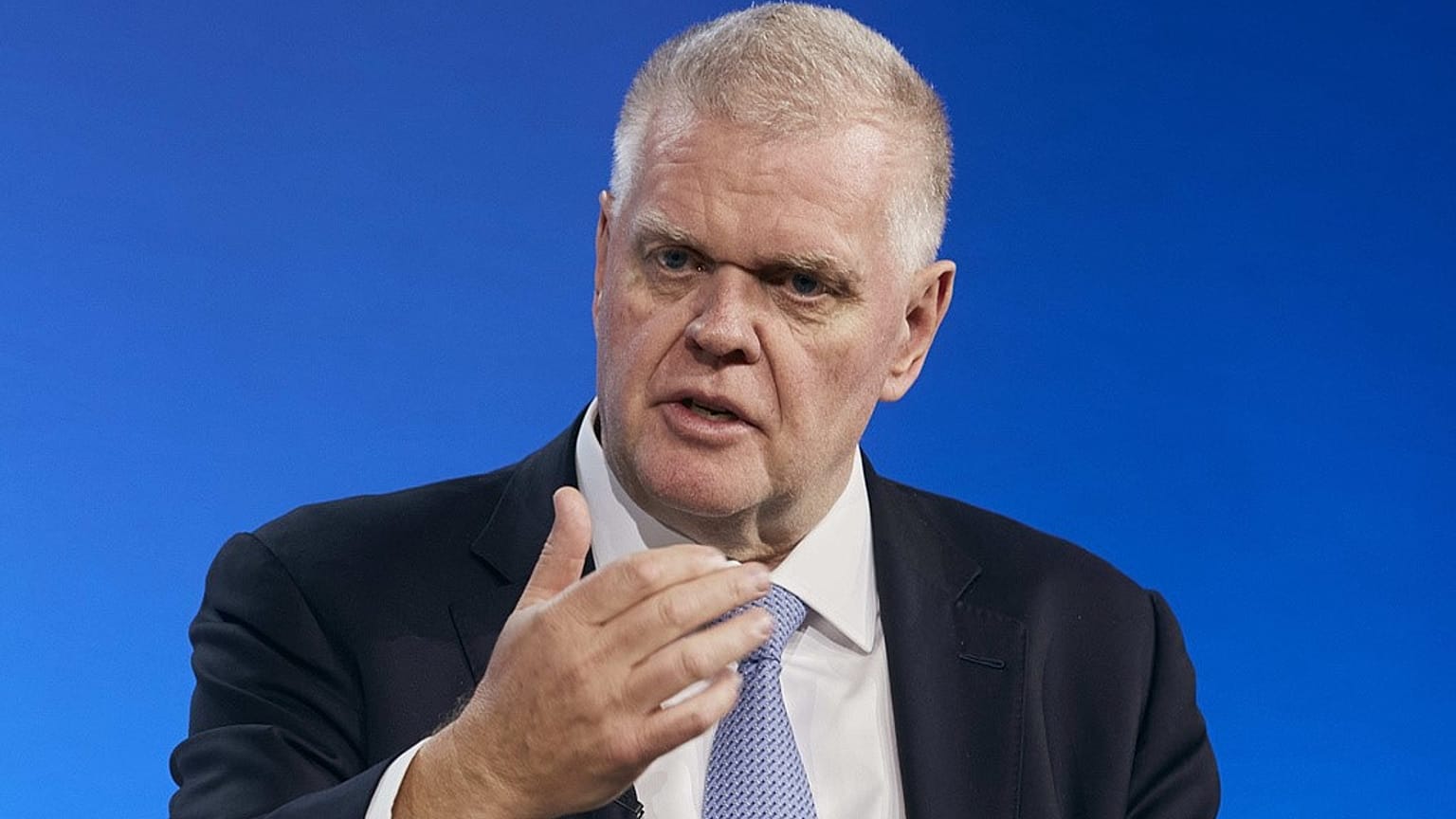CEO of HSBC, Noel Quinn, speaks during the Bloomberg Transition Finance Action Forum at the Plaza Hotel in New York. Sept. 19, 2023.