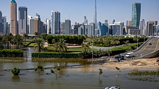 فيضانات نجمت عن الأمطار الغزيرة في دبي، الإمارات العربية المتحدة، 18 أبريل 2024