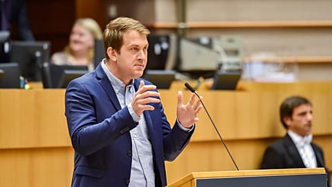 German Green Michael Bloss in a European Parliament debate last month