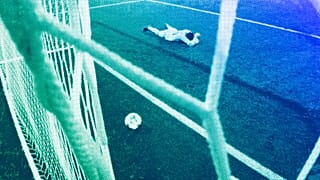 Goalkeeper lays on the pitch during the Europa League Final match at the Stade de Lyon, May 2018