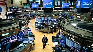 Stock exchange trading floor (file photo)