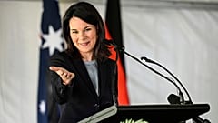 Germany's Foreign Minister Annalena Baerbock speaks in Adelaide, Friday, May 3, 2024.