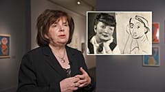 Kolozsváry Marianna kurátor, mellette Anna Margit archív fotója 1942-ből