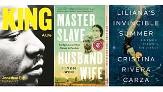 Winners for the 2024 Pulitzer Prize in biography (left and centre) and memoir-autobiography (right).
