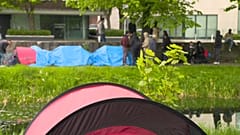 Zelte, in denen Flüchtlinge lebten.