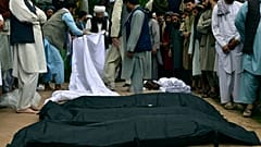 Dead bodies after heavy flooding in Baghlan province in northern Afghanistan Saturday, May 11, 2024. 