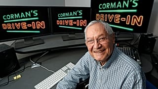 Producer Roger Corman poses in his Los Angeles office, May 8, 2013.
