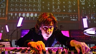 Jean-Michel Jarre en concierto en el Braehead Arena de Glasgow, domingo 3 de octubre de 2010.