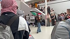 Protesta propalestina en la Universidad de Ámsterdam
