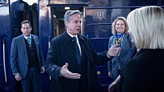 Antony Blinken bei seiner Ankunft in Kiew in der Ukraine