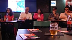 Nicola Zingaretti in occasione del primo evento "Una birra con Nicola", 14 maggio 2024, Roma