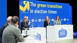 Podiumsteilnehmer auf dem Brüsseler Wirtschaftsforum 2024, 16. Mai