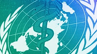 The World Health Organisation, WHO, logo seen at the United Nations in Geneva, May 2004