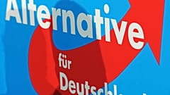 Das Logo der Partei Alternative für Deutschland (AfD) ist während einer Pressekonferenz nach der Bundestagswahl in Berlin zu sehen, Montag, 23. September 2013.