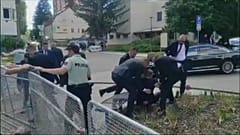 Aus einem Amateurvideo nach dem Anschlag auf den slowakischen Ministerpräsidenten Robert Fico, via AP