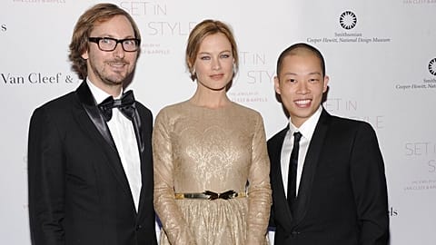 President and CEO of Van Cleef & Arpels Nicolas Bos, model Carolyn Murphy and designer Jason Wu attend a gala in New York. Wednesday, Feb. 16, 2011.