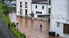 Hochwasser in Lebach im Saarland