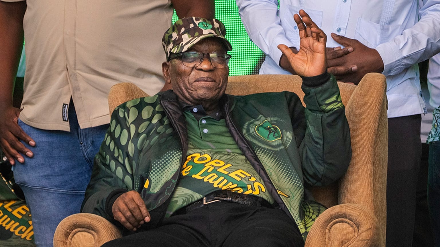 Former South African President Jacob Zuma at the launch of his newly formed uMkhonto weSizwe (MK) party's manifesto Saturday, May 18, 2024.