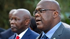 Felix Tshisekedi président de la RDC au premier plan et Vital Kamerhe à Nairobi au Kenya, le 23 novembre 2018.