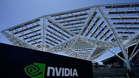 NVIDIA’s Silicon Valley campus, seen from San Tomas Expressway in Santa Clara, California