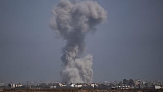 Smoke rises following an Israeli airstrike in the Gaza Strip, as seen from southern Israel Tuesday, May 21, 2024.
