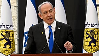 El primer ministro israelí, Benjamin Netanyahu, pronuncia un discurso en una ceremonia por el "Día del Recuerdo de los Caídos en las Guerras de Israel y las Víctimas del Terrorismo" en Jerusalén, el 12 de mayo de 2024.